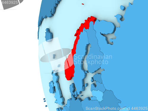 Image of Norway on blue globe