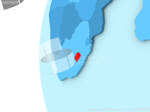 Image of Lesotho on blue globe