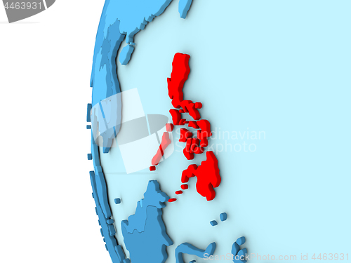 Image of Philippines on blue globe