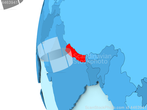 Image of Nepal on blue globe