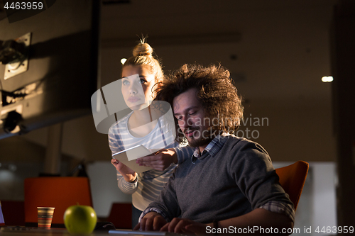 Image of young designers in the night office