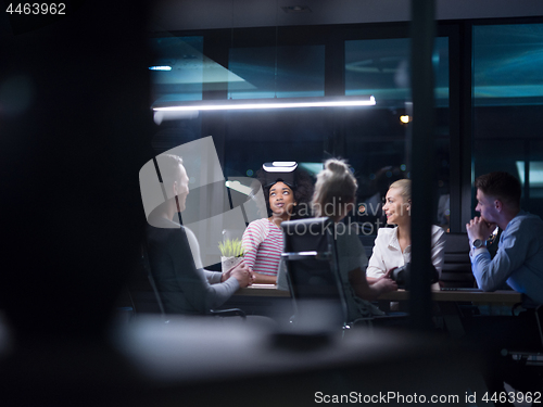 Image of Multiethnic Business team using virtual reality headset