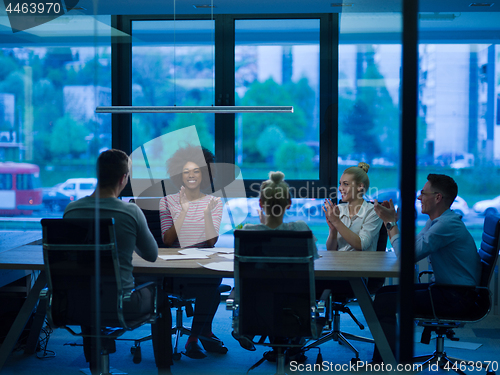 Image of Multiethnic Business Team At A Meeting at modern office building