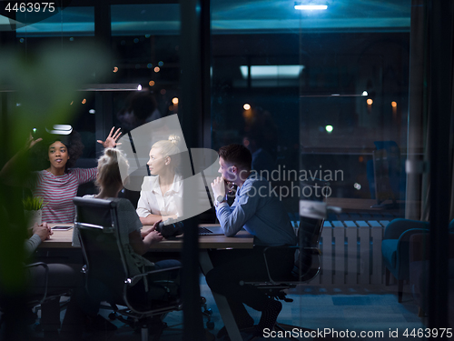 Image of Multiethnic Business team using virtual reality headset