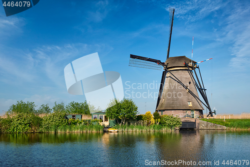 Image of Windmills at Kinderdijk in Holland. Netherlands