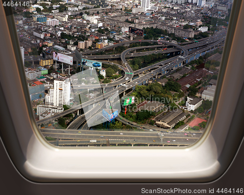 Image of Bird eye view of traffic in Bangkok city