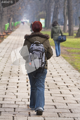 Image of Teenage girl walking