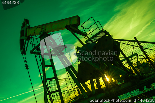 Image of Oil pump jack. Extraction of oil. Petroleum concept.