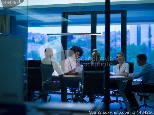 Image of Multiethnic Business Team At A Meeting at modern office building