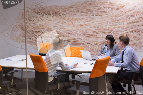 Image of Business Team At A Meeting at modern office building