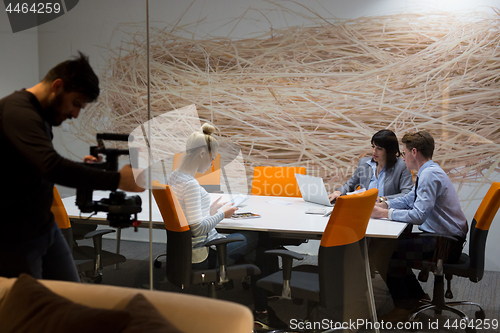 Image of Business Team At A Meeting at modern office building