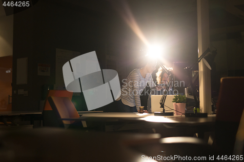 Image of young designers in the night office