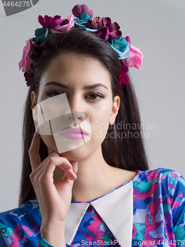 Image of Fashion Model girl isolated over white background