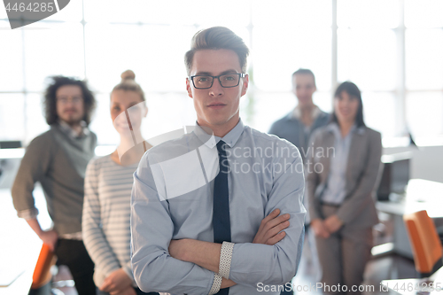 Image of Portrait of young casual businessman