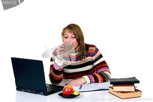 Image of Teenager student doing homework