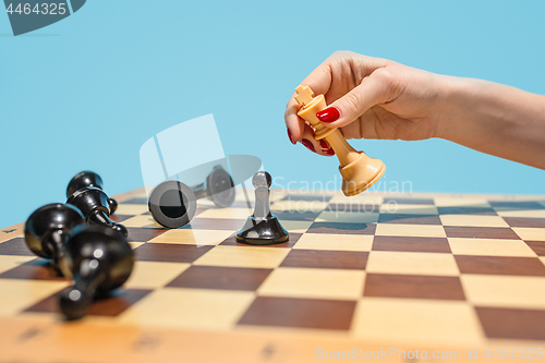 Image of The chess board and game concept of business ideas and competition.