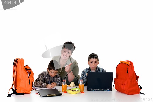 Image of Boys doing homework