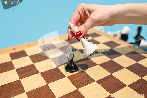 Image of The chess board and game concept of business ideas and competition.