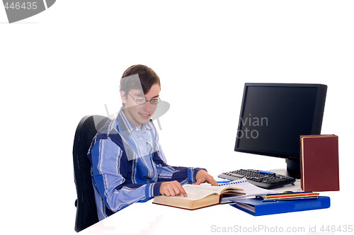 Image of Teenager student doing homework