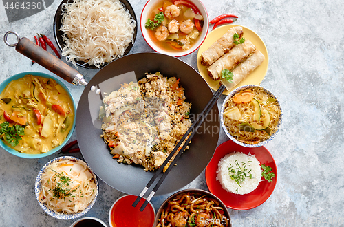 Image of Chinese food set. Asian style food concept composition.