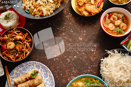 Image of Chinese food set. Asian style food concept composition.