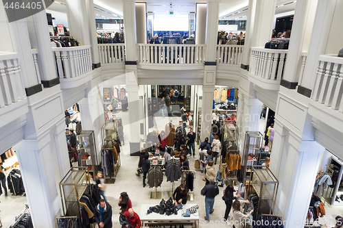 Image of Interior of Zara store on Gran Via shopping street in Madrid, Spain..