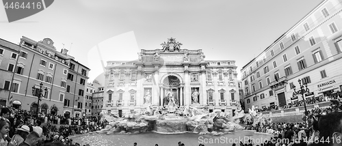 Image of Tourists visiting the Trevi Fountain, most iconic fountains in the world, Rome, Italy.