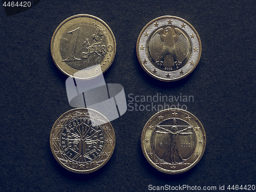 Image of Vintage Euro coins of many countries