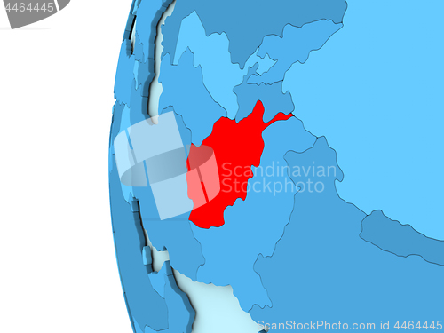 Image of Afghanistan on blue globe