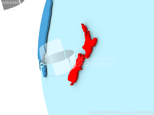 Image of New Zealand on blue globe