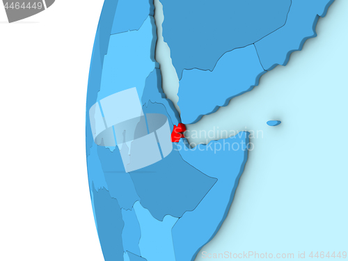 Image of Djibouti on blue globe
