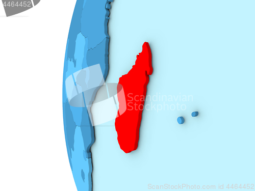 Image of Madagascar on blue globe