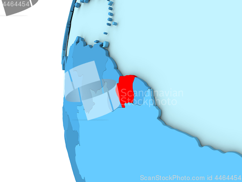 Image of Suriname on blue globe