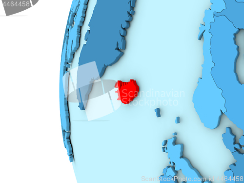 Image of Iceland on blue globe