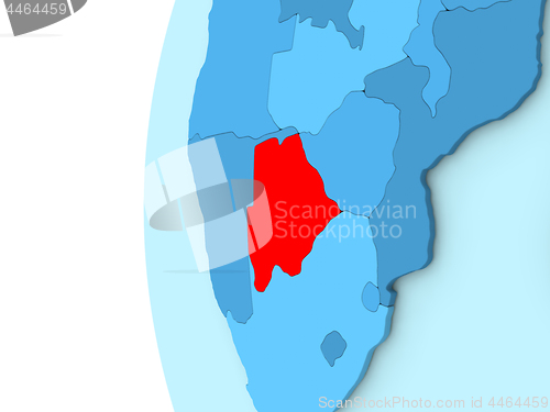 Image of Botswana on blue globe