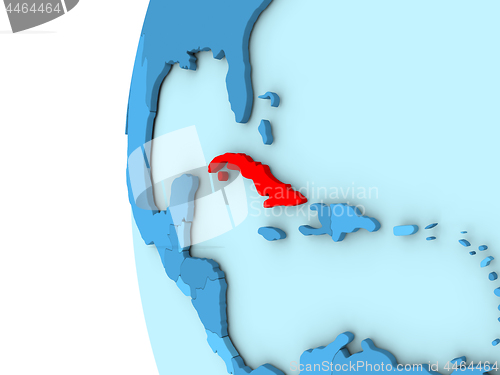 Image of Cuba on blue globe