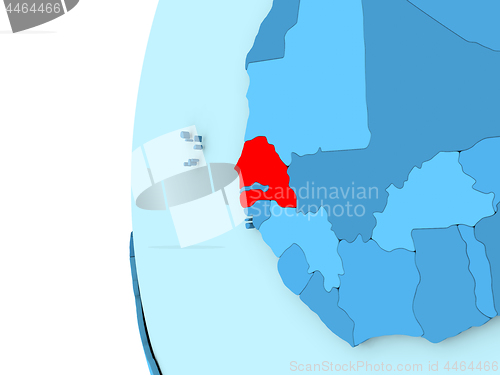 Image of Senegal on blue globe