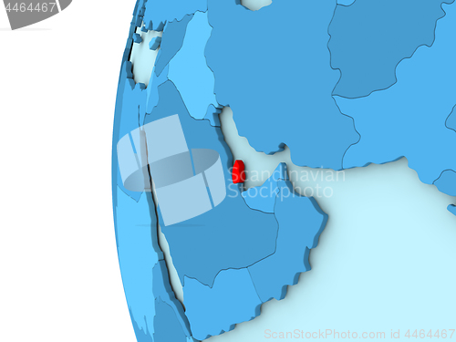 Image of Qatar on blue globe