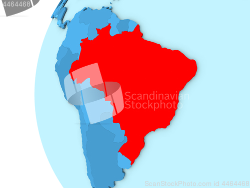 Image of Brazil on blue globe