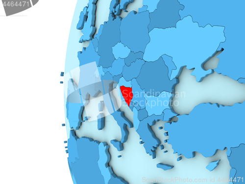 Image of Bosnia on blue globe