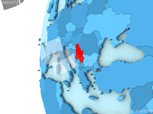 Image of Serbia on blue globe