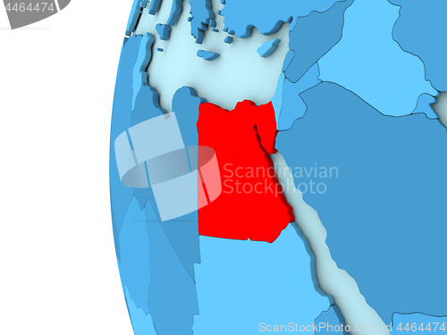 Image of Egypt on blue globe