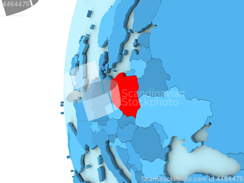 Image of Poland on blue globe