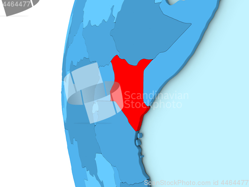 Image of Kenya on blue globe