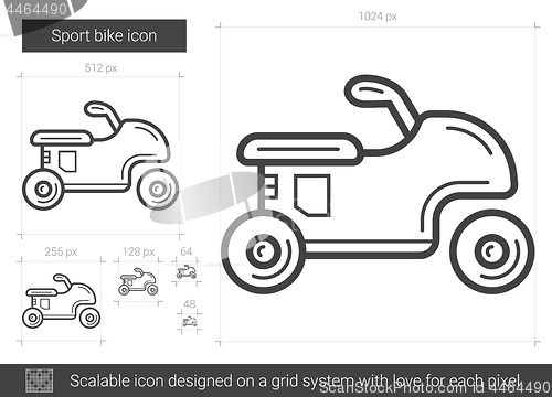 Image of Sport bike line icon.