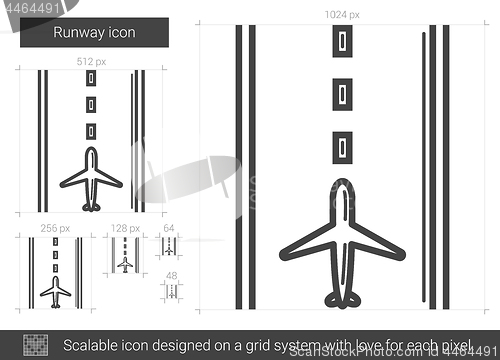 Image of Runway line icon.