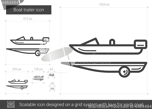 Image of Boat trailer line icon.