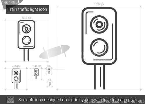 Image of Train traffic light line icon.