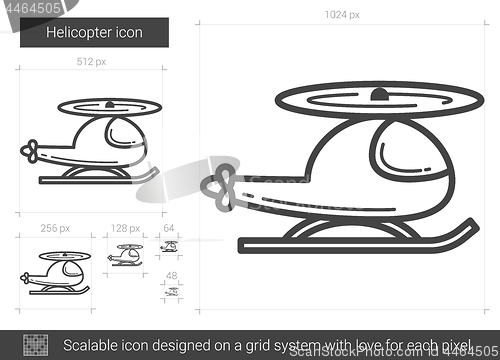 Image of Helicopter line icon.