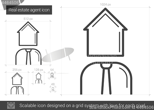 Image of Real estate agent line icon.